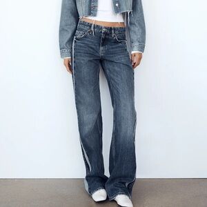 ZARA TRF Mid-rise wide leg jean, 10